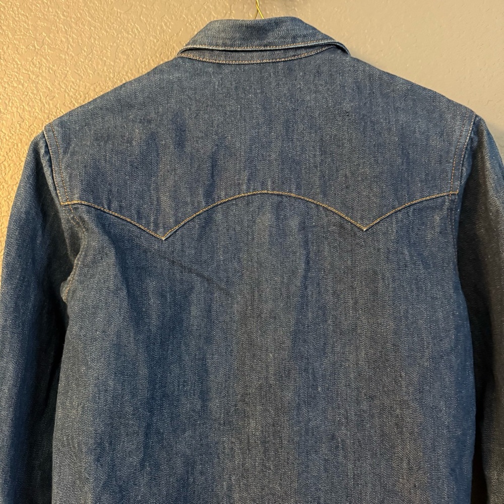 RALPH LAUREN • western wear vintage 1970s Denim Long Sleeve Dress size 6 - Picture 7 of 8